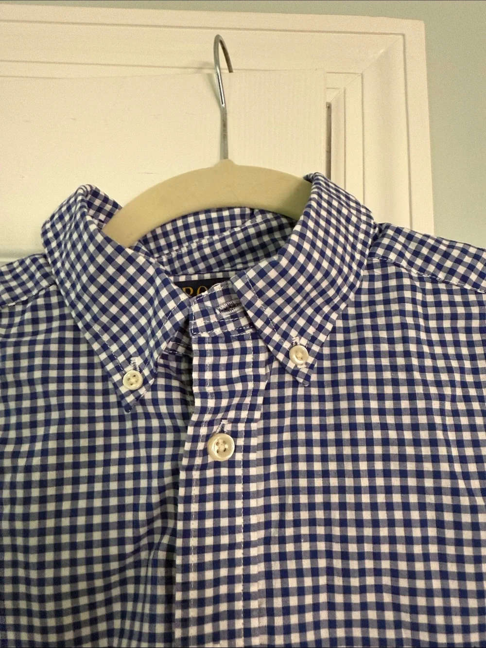 Boy’s Ralph Lauren Navy and White Gingham Button-Down Shirt